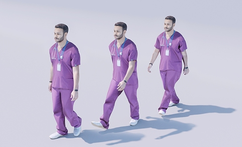 Male Doctor Animation Dot Cache 300 frames 3d model