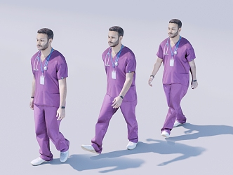 Male Doctor Animation Dot Cache 300 frames 3d model