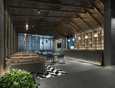 Modern Restaurant Lobby 3d model Modern Restaurant Lobby 3d model