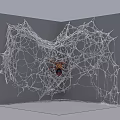 Intricate 3D Model Reptile Resting On Detailed Spider Web Structure