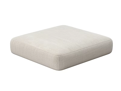 Beige Square Fabric Cushion With Textured Surface And Soft Padding 3d model