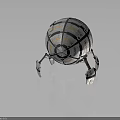 Spherical Space Probe With Metallic Surface And Gold Patterned Landing Support Legs