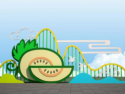 Modern Meichen Melon Rural Revitalization 3d model Modern Meichen Melon Rural Revitalization 3d model