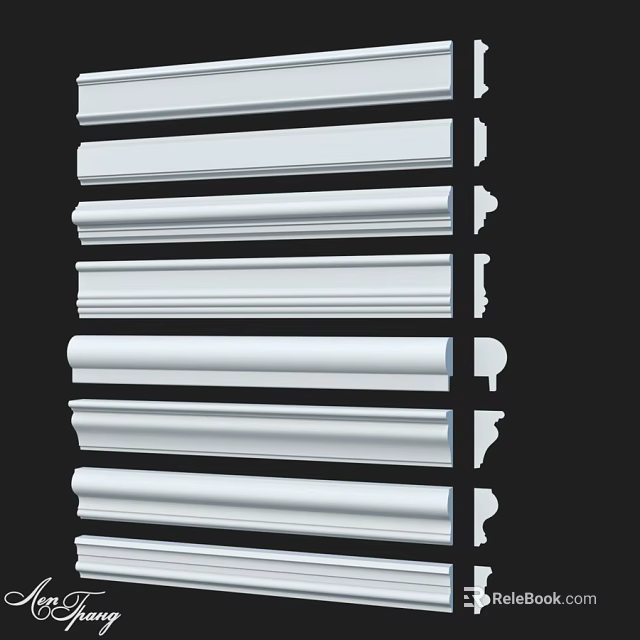 Different Styles Of Architectural Decorative Moldings With Various Profiles And Designs 3d model 