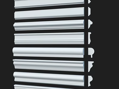 Different Styles Of Architectural Decorative Moldings With Various Profiles And Designs 3d model