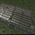 Aerial View Planning of Residential Housing Complex With Neat Building Layout And Surrounding Greenery