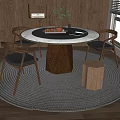 Modern Dining Table and Chair Combination 3d model