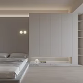 Minimalist Modern Tatami Bedroom Interior With Tatami Bed Storage Cabinets And Built-in Lighting