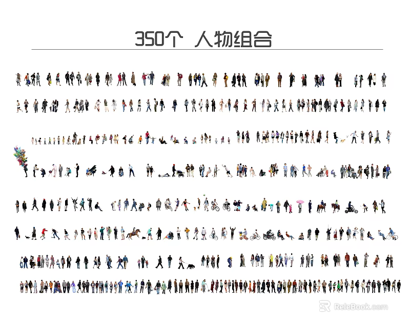 350 People Character Combinations With Diverse Roles And Varied Appearances 3d model 
