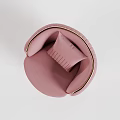 Modern Pink Accent Chair With Rose Gold Armrests And Ribbed Back Design