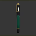 Premium Fountain Pen Set With Black Gold Trim Cap Green Body And Polished Nib Design
