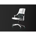 Modern Office Chair Exploded View With Seat Backrest Armrest And Wheels 3d model