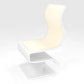 Modern White Single Chair With Curved Backrest And Sleek Base Design