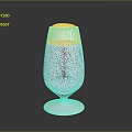 Artistic Glass Sculpture Carving With Cup Shape Transparent Design And Yellow Details