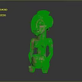 Handcrafted Traditional Wooden Carved Sculpture of Seated Human Figure Holding Vessel with Artistic Details