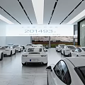 Modern Car Dealership Showroom Interior With New White Cars Neatly Arranged In Spacious Design