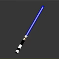 Blue Lightsaber With Black Silver Handle And Glowing Blue Blade