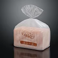 Transparent Bread Bag With Fresh Loaf And Bakery Label Design