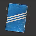 Adidas Blue Sneaker Box Featuring White Stripes And Brand Logo