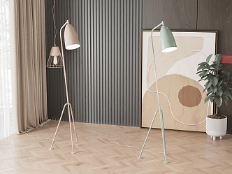 Floor lamp combination 3d model