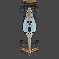 Formula 1 Race Car With Orange White Aerodynamic Body And Sporty Design