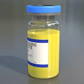 Medical Device Glass Vial With Blue Cap Yellow Liquid 10ml Label
