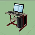 Practical Office Desk Setup With Computer Monitor Keyboard Mouse And CPU Tower