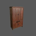 Traditional Wooden Bookcase With Dark Brown Wood Double Door Design And Metal Hardware