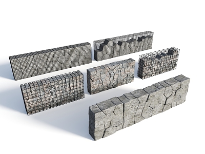 modern gabion landscape gabion retaining wall iron net block gabion wall block stone retaining wall gabion landscape wall gabion retaining wall 3d model