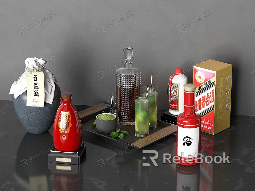 Modern Liquor Beverage Liquor Wine Bottle Wine Wine Wine Champagne model