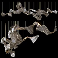 Modern Artistic Chandelier with Metal Irregular Shape and Elegant Hanging Design