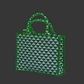 Fashionable Handbag With Geometric Triangle Pattern Shiny Metallic Design And Sturdy Handle 3d model