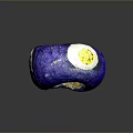 Blue Ring Fashion Accessory With Unique Textured Surface And Yellow White Accents