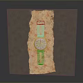 Gold Watch With Circular Dial Placed On Orange Textured Decorative Surface