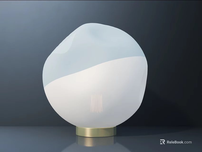 Contemporary White Table Lamp With Frosted Glass Shade And Gold Plated Base For Home Decor 3d model 