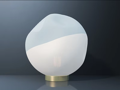 Contemporary White Table Lamp With Frosted Glass Shade And Gold Plated Base For Home Decor 3d model