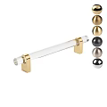 Transparent Glass Door Handle With Gold Base And Various Colored Sphere Options