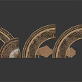 Traditional Architectural Arch Structures With Wooden Carved Details And Decorative Models