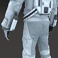 White Astronaut Spacesuit For Space Missions With Helmet And Protective Layers