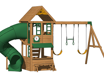 Modern slide wooden slide swing children's play facilities model