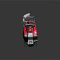 Red Retro Vintage Scooter Featuring Black Seat And Classic Design Elements