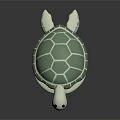 Cute Green And White Turtle Toy With Textured Shell And Smooth Surface 3d model