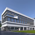 Modern Industrial Factory Building Featuring Glass Curtain Walls Multi Story Structure And Spacious Entrance