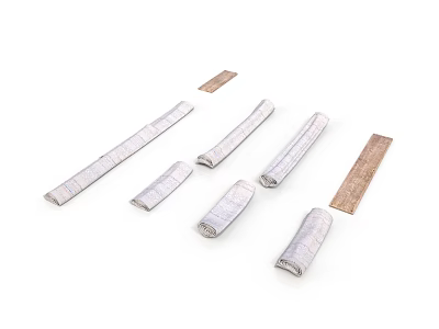 Rolled Strips in White and Brown for Craft Projects and Home Decor Use 3d model
