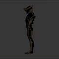 Brown Armored Sci Fi Creature Character With Blue Details And Helmet Design