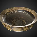 Ancient Greek Style Chandelier With Black Patterns And Decorative Handles Base Decoration