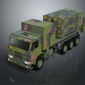 Military Cargo Truck with Camouflage Pattern and Large Square Containers Six Wheel Design