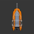 Inflatable Yacht With Metal Frame Two Wheels And Outboard Motor