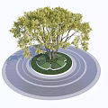 Modern Tree Pool Landscape Trees 3d model
