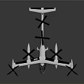 Futuristic Space Exploration Aircraft With Multiple Propellers And Modern Aerodynamic Design
